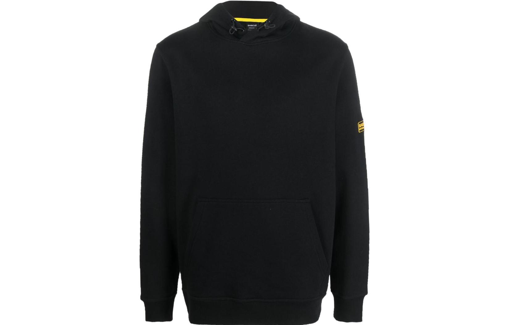 Barbour FW23 Black Hoodie with Letter Print MOL0375