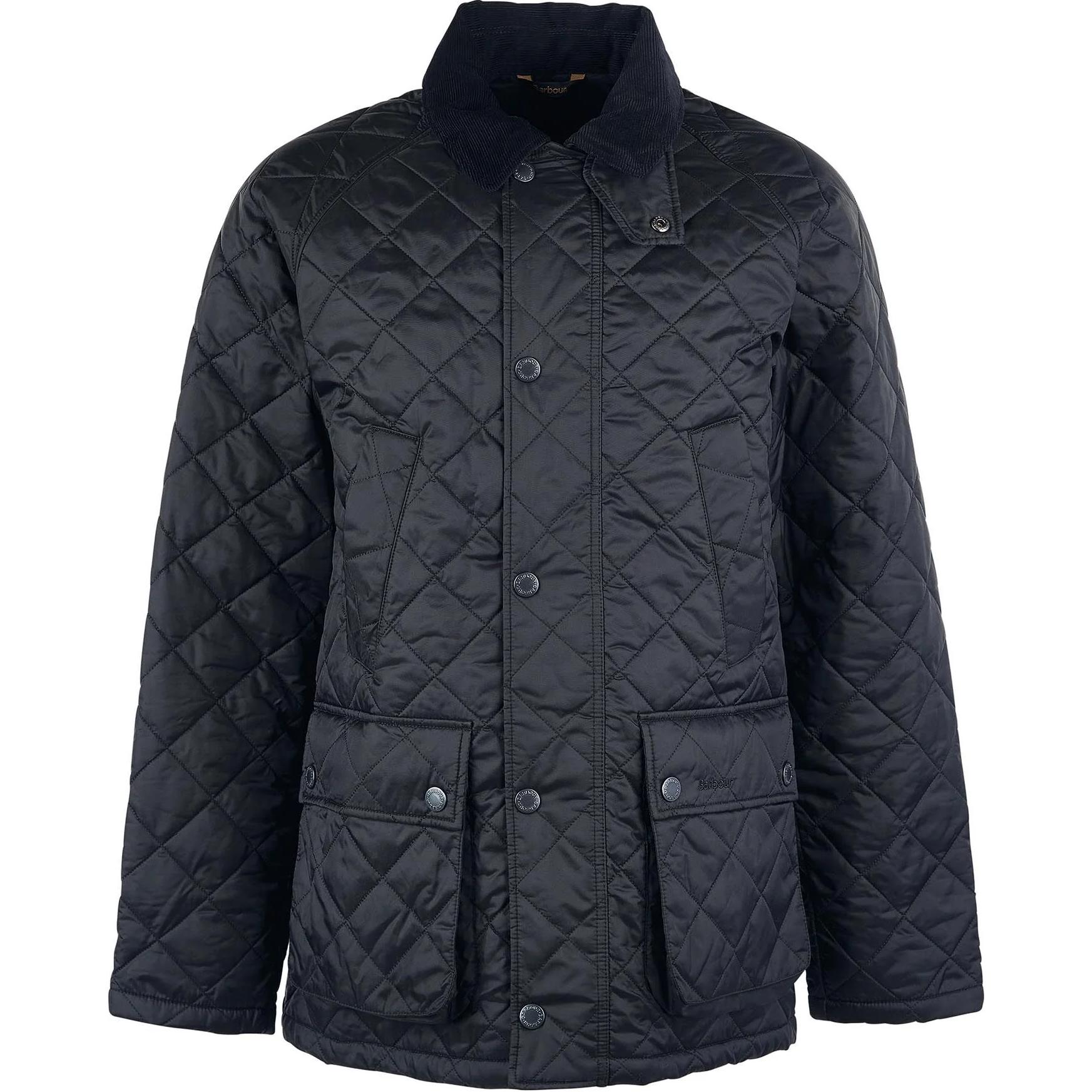 Barbour FW23 Black Waxed Cotton Jacket with Collar and Long Sleeves MQU1638BK11