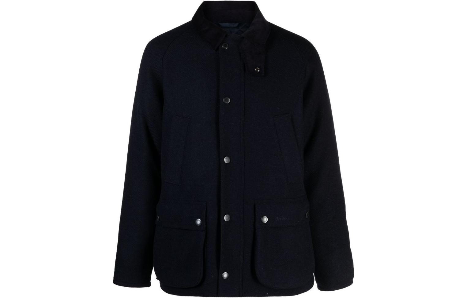 Barbour FW23 Corduroy Collar Single-Breasted Jacket Deep Blue MWO0283