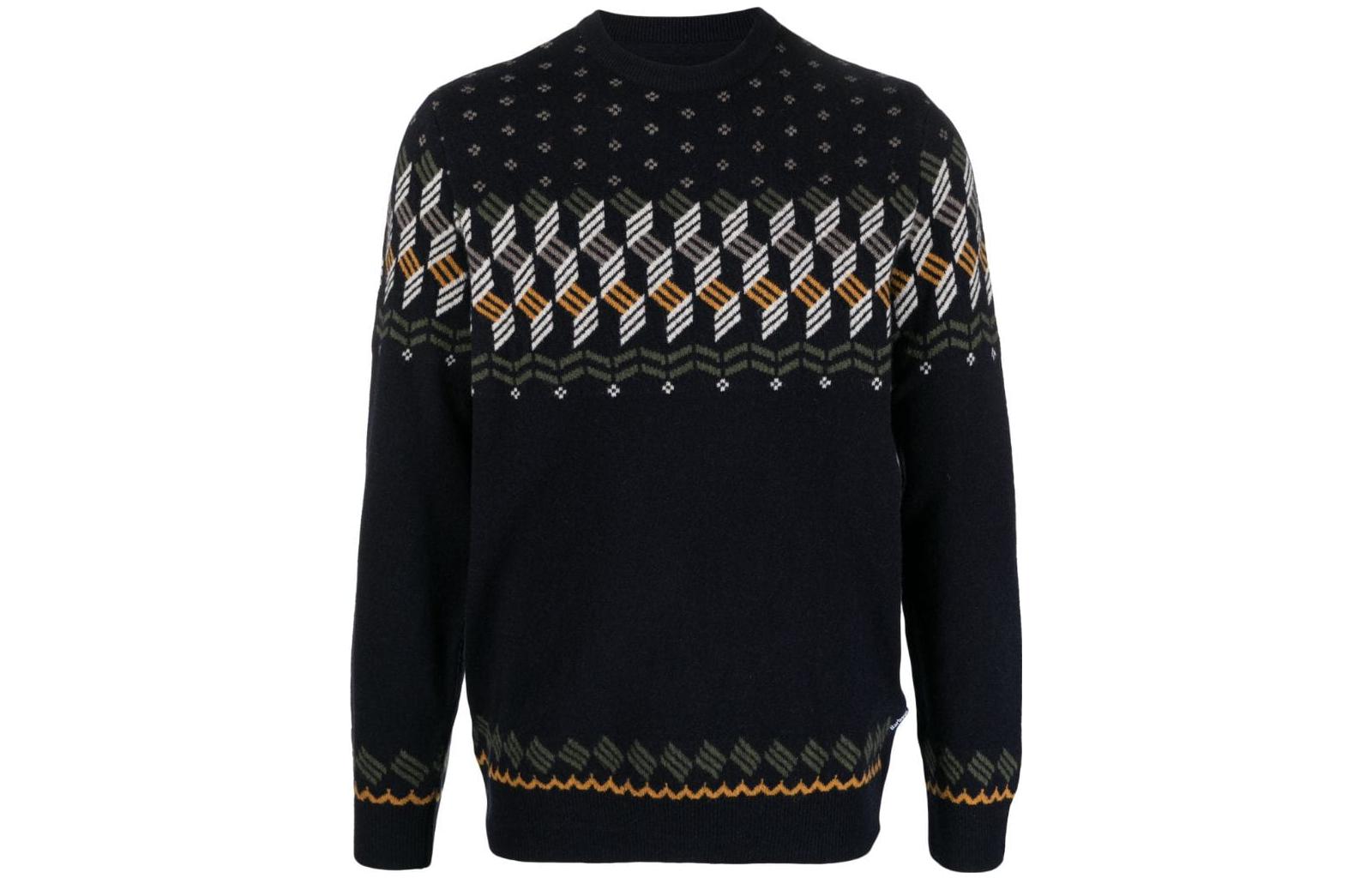 Order 바버 FW23 페어아일 울 크루넥 스웨터 네이비 블루 MKN1511MKNNY91