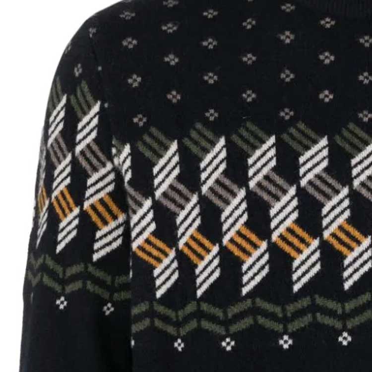 Details for 바버 FW23 페어아일 울 크루넥 스웨터 네이비 블루 MKN1511MKNNY91