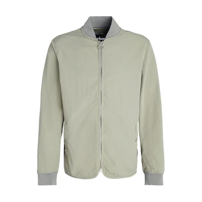 Barbour FW23 Gray-Green Solid Zip Pocket Long-Sleeve Jacket MCA0975-GRAY-GREEN