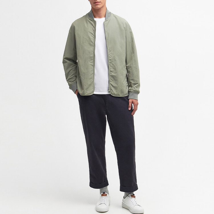 Barbour FW23 Gray-Green Solid Zip Pocket Long-Sleeve Jacket MCA0975-GRAY-GREEN 圖 3