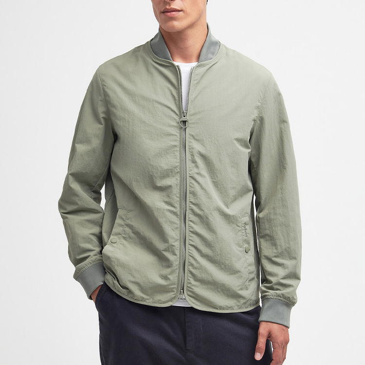 Barbour FW23 Gray-Green Solid Zip Pocket Long-Sleeve Jacket MCA0975-GRAY-GREEN 圖 4