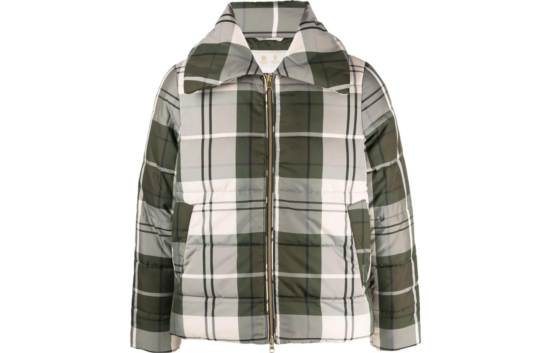 Barbour FW23 Green Plaid Full-Zip Collared Long-Sleeve Jacket Men LQU1679GN24
