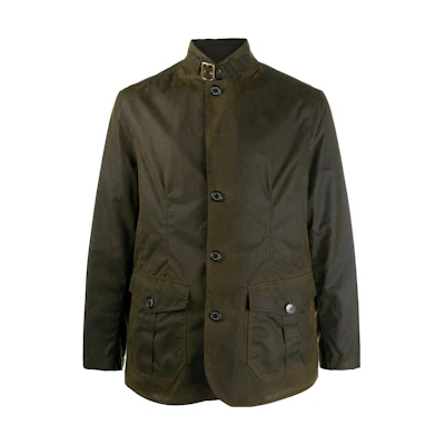 Barbour FW23 Green Waxed Jacket High Collar Casual Long Sleeve Coat MWX0566MWX
