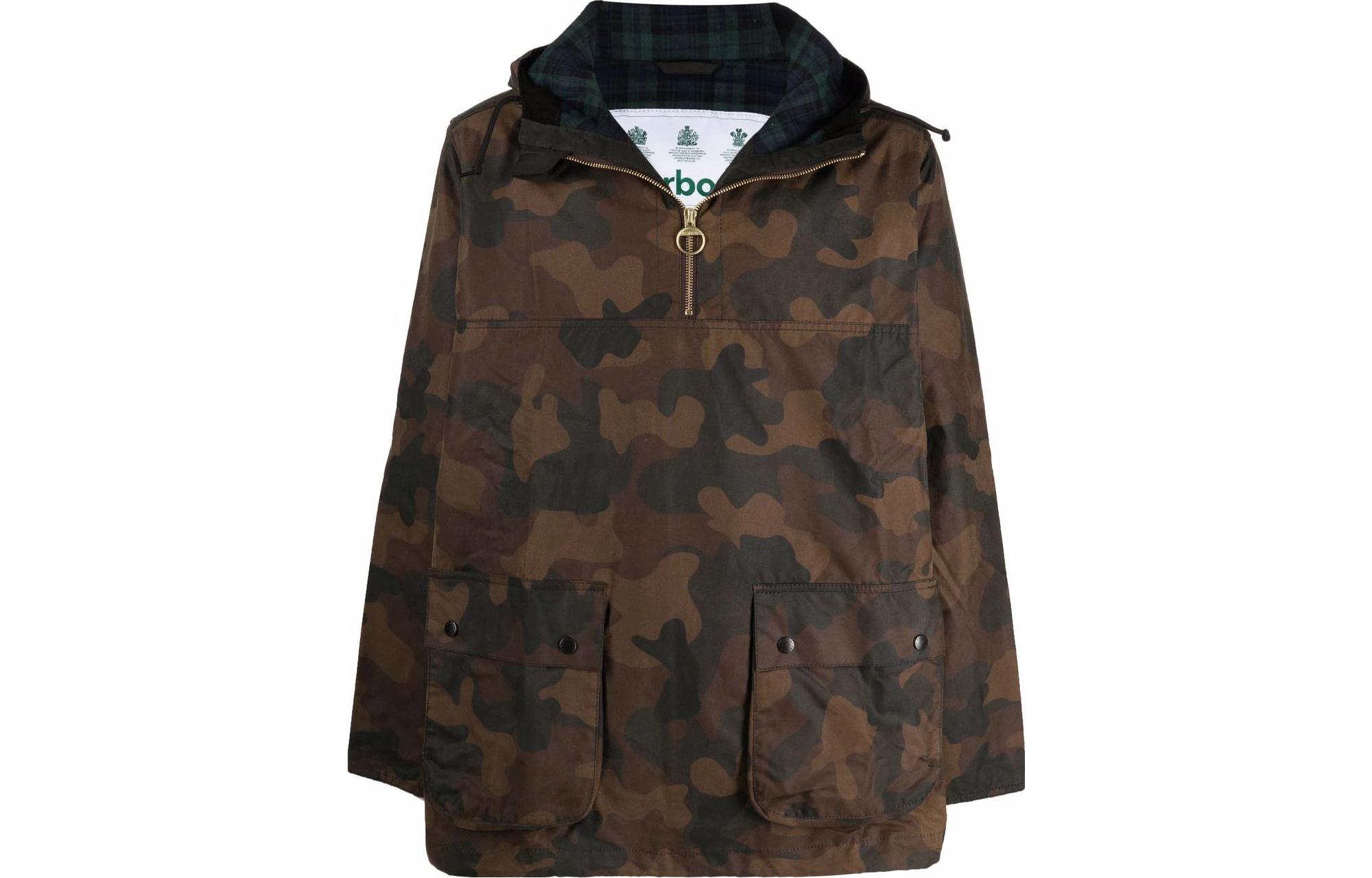 Barbour FW23 Multicolor Camo Waxed Hooded Jacket MWX1879MWX0L51