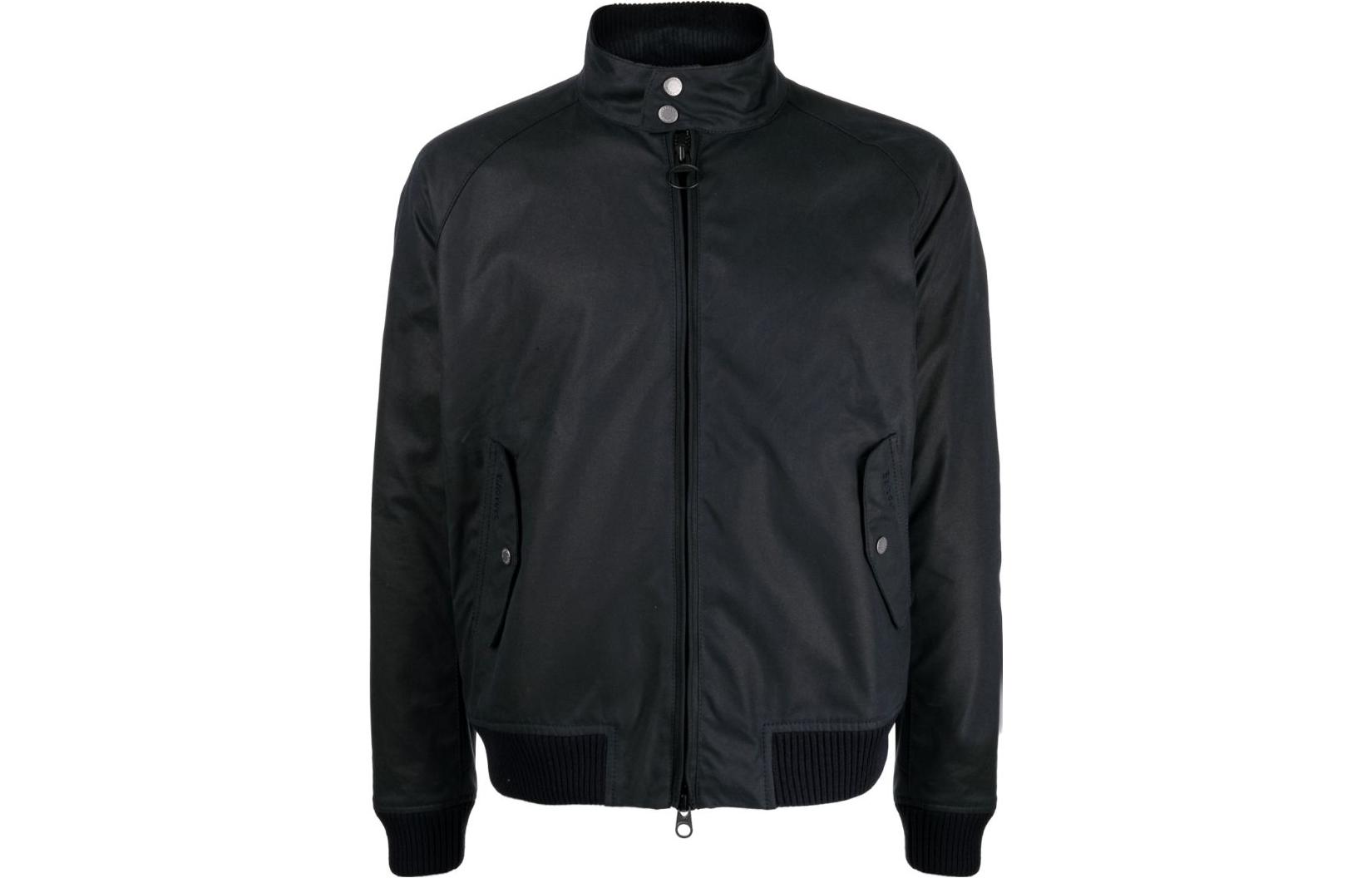 Barbour FW23 Navy Blue Zip Pocket Stand Collar Long Sleeve Jacket Men MWX2237NY51