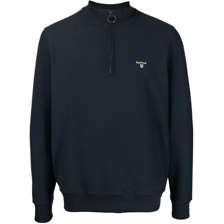 Barbour FW23 Navy Half-Zip Sweatshirt with Embroidered Logo MOL0393NY91