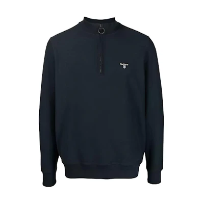 Barbour FW23 Navy Half-Zip Sweatshirt with Embroidered Logo MOL0393NY91