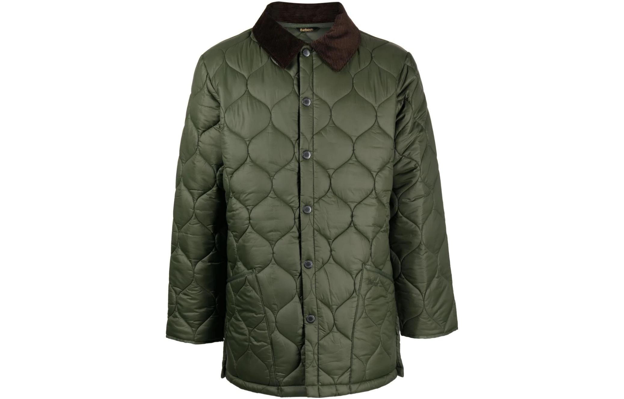 Barbour FW23 Single-Breasted Solid Jacket Green MQU1741OL51