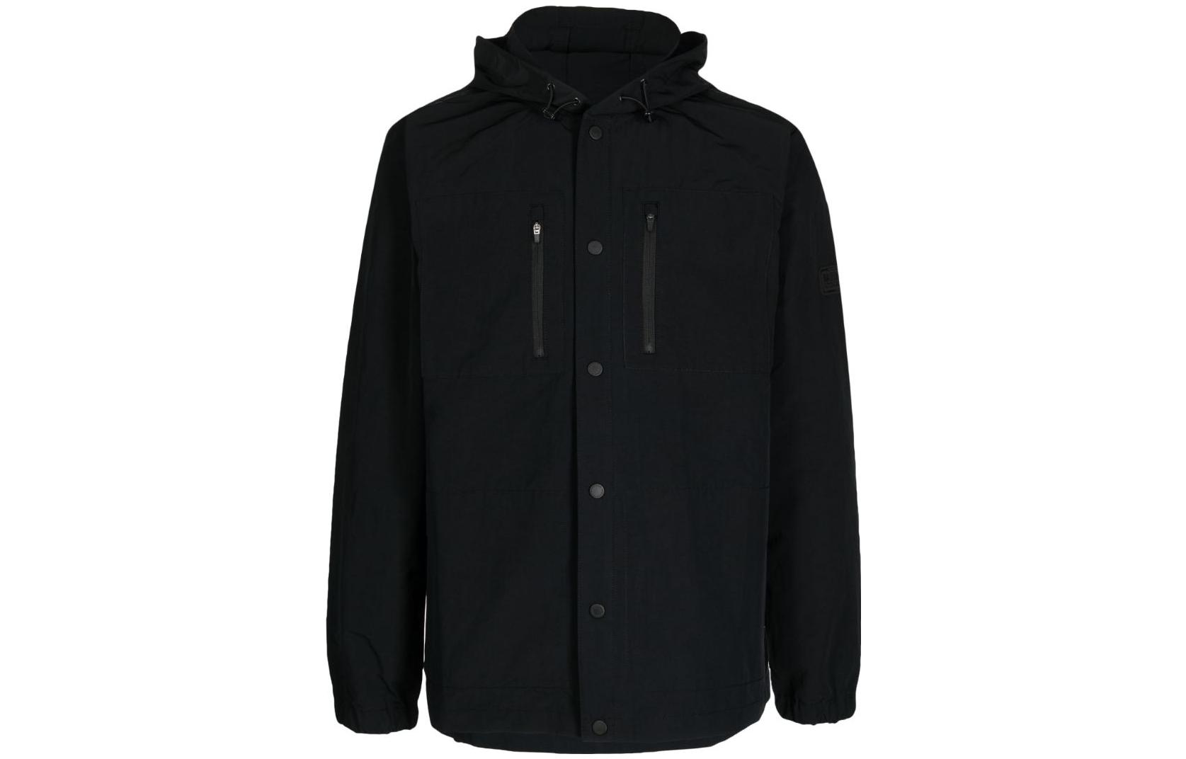 Barbour FW23 Solid Color Hooded Zip Jacket - Black MOS0334