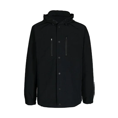 Barbour FW23 Solid Color Hooded Zip Jacket - Black MOS0334