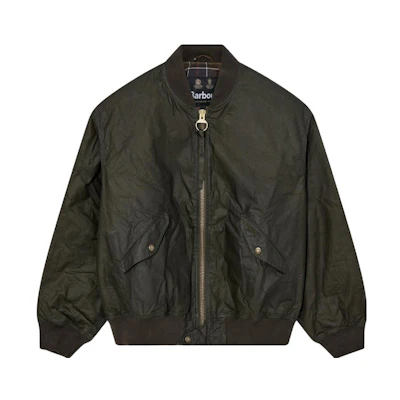 Barbour FW23 Solid Color Zip-Up Bomber Jacket Men’s Deep Green MWX2251OL51