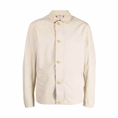 Barbour FW23 Solid Logo Embroidered Shirt Jacket Men’s Light Beige MCA0924ST11