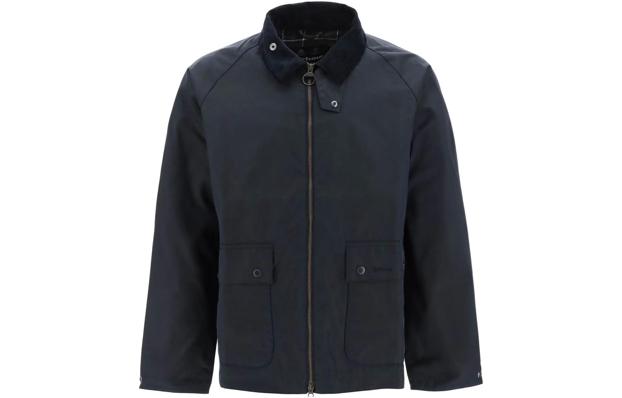Barbour FW23 Wax Jacket with Logo Embroidery Long Sleeve - Blue MWX2205-NY92