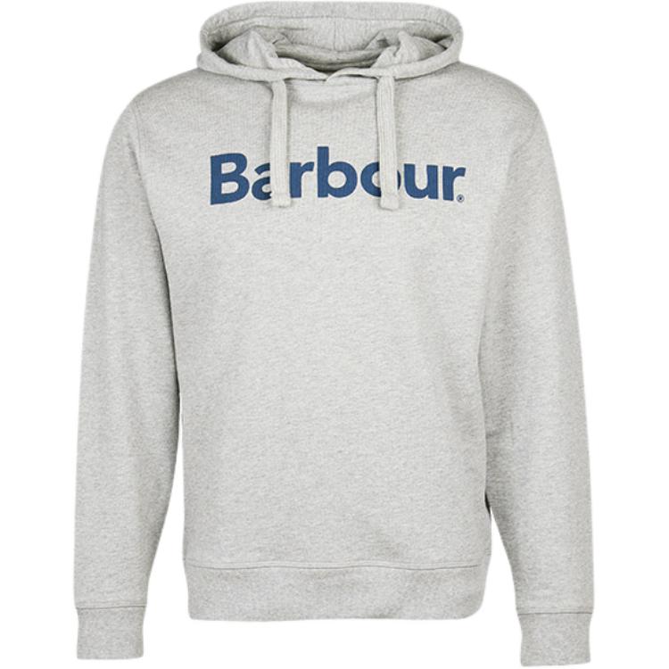 Barbour Gray Slim-Fit Hoodie with Logo Print and Long Sleeves MOL0420GREY