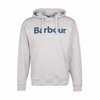 Barbour Gray Slim-Fit Hoodie with Logo Print and Long Sleeves MOL0420GREY