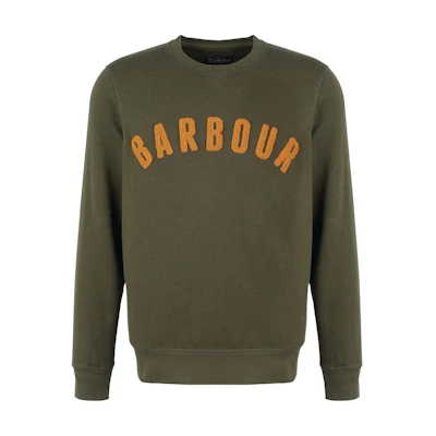 Barbour Green Crewneck Sweatshirt with Embroidered Logo MOL0101OL51