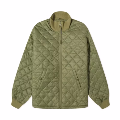 Barbour Green Solid Check Quilted Cotton Jacket MQU1779GN32
