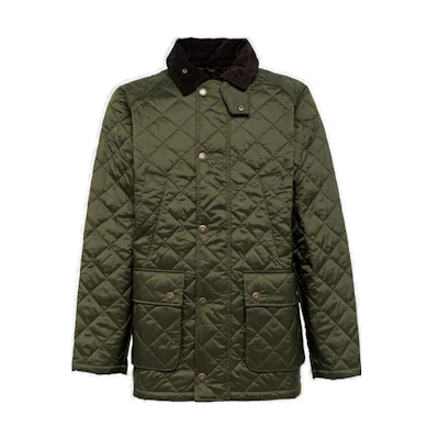 Barbour Green Solid Collar Casual Long-Sleeve Jacket MQU1638MQUOLIVE