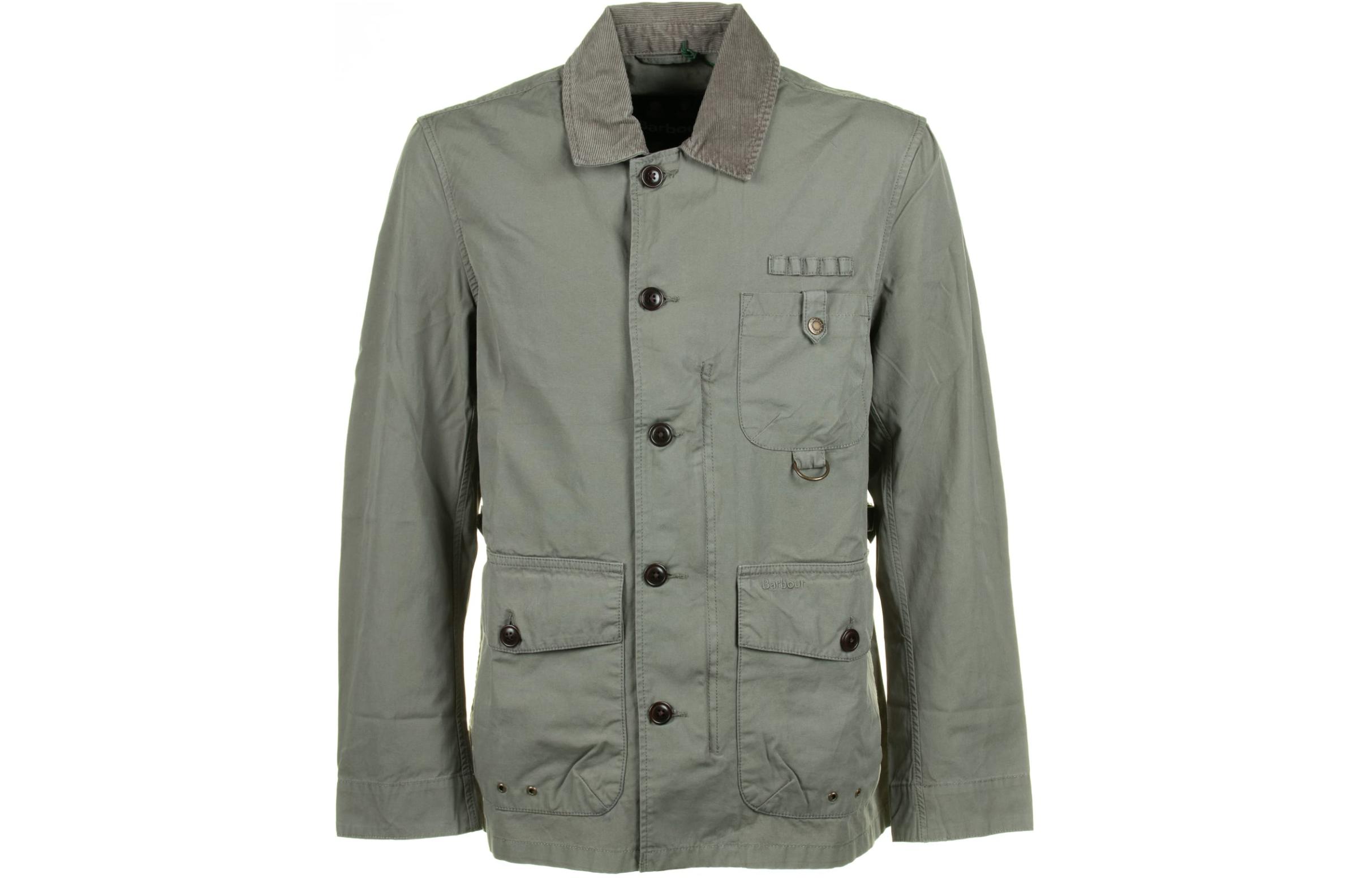 Barbour Grey Plain Long-Sleeve Single-Breasted Jacket MCA0972MCAGN11
