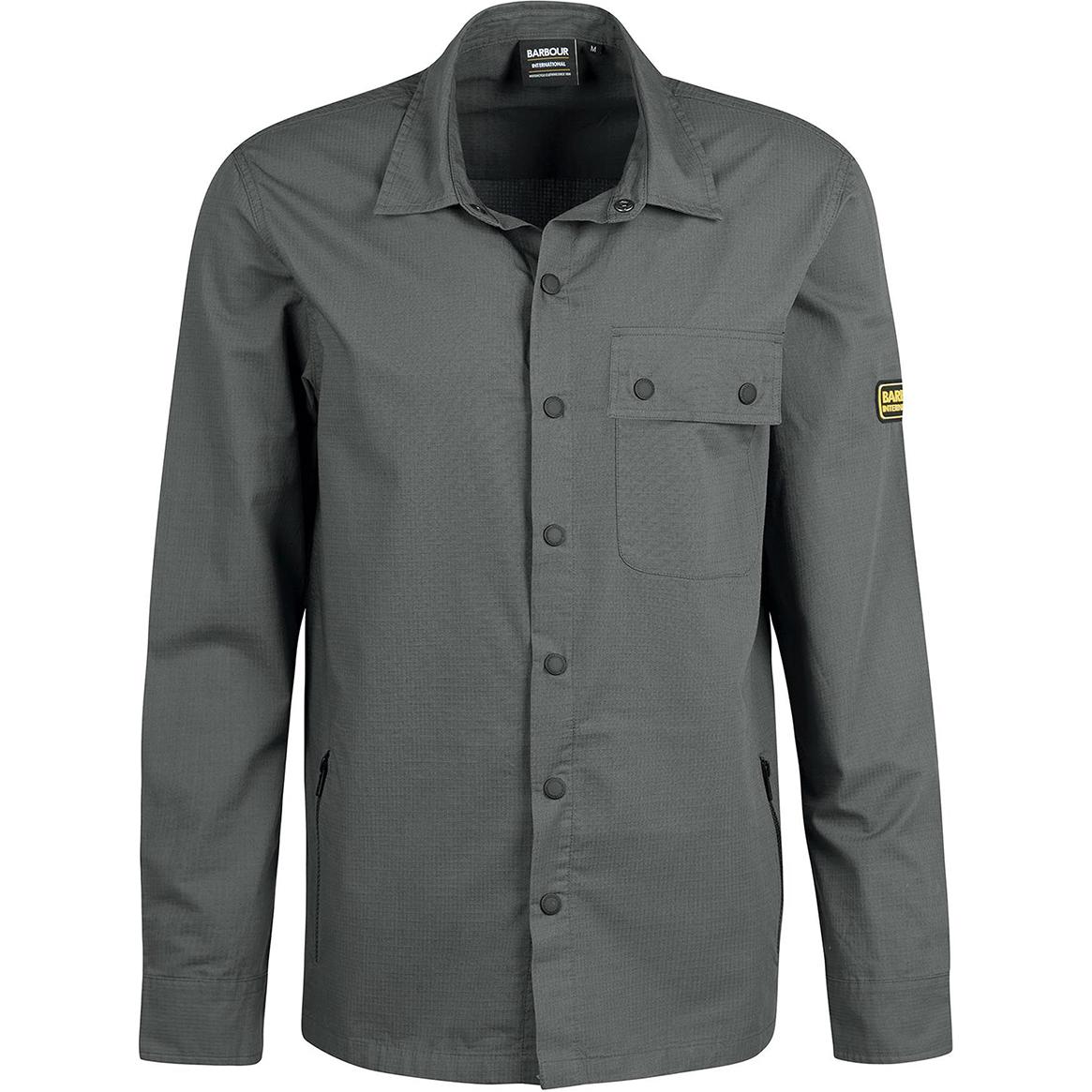 Barbour Grey Solid Color Long-Sleeve Collared Jacket MOS0267CH91