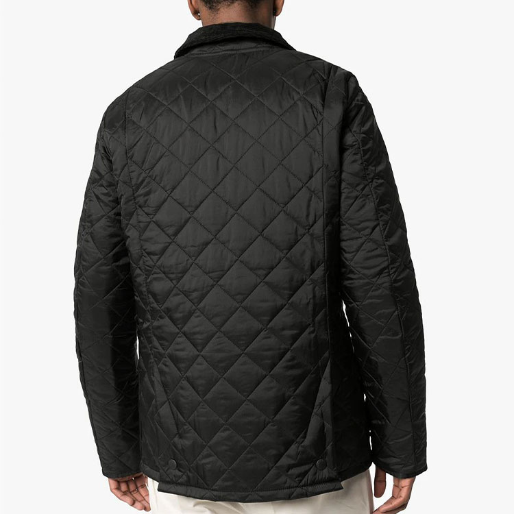 Details for 巴伯尔经典黑色格纹翻领男士夹克 MQU0240BK11