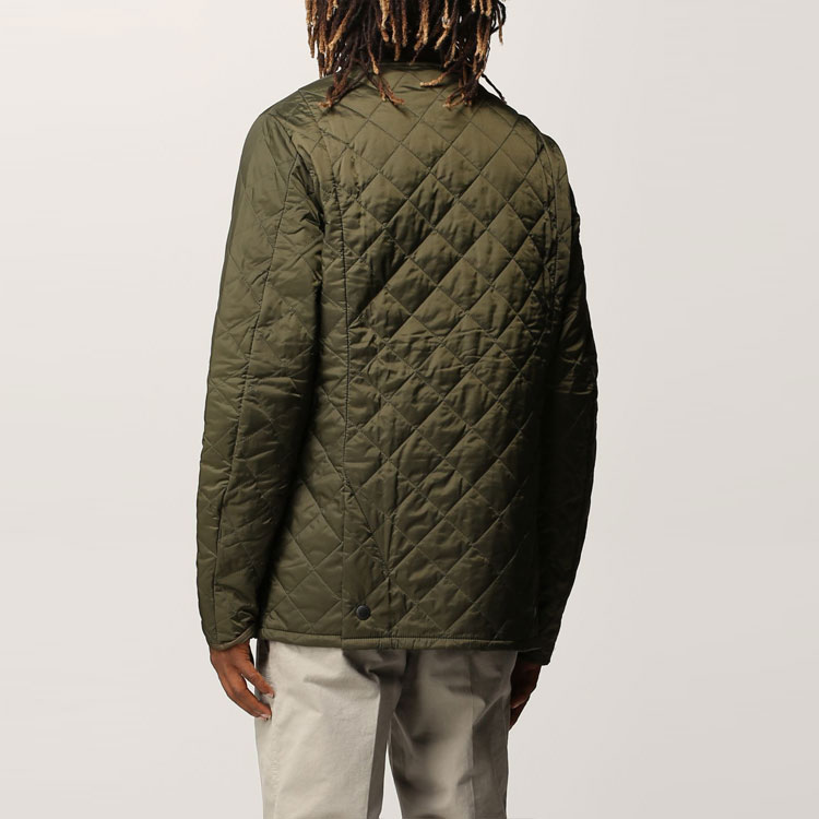 Shop 巴伯尔Heritage Lidde军绿色绗缝领夹克 男士外套 MQU0240MQU-OL71