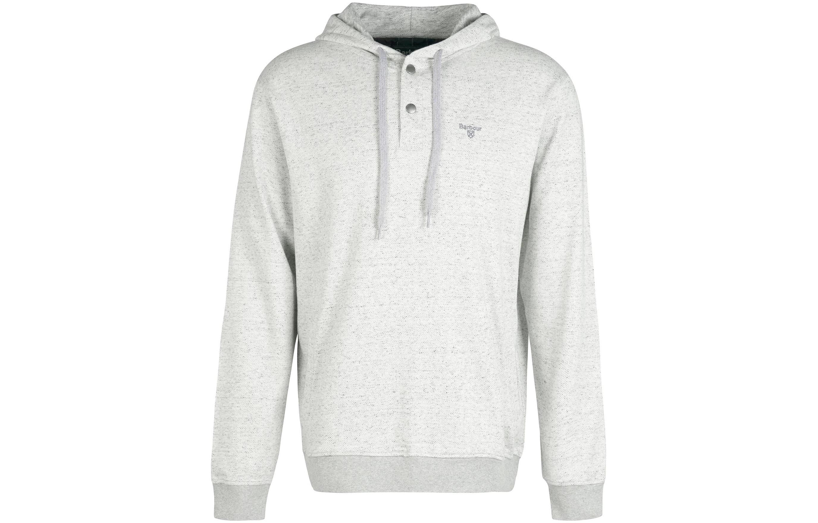 Barbour Herringbone Pattern Hoodie Gray MOL0470GY52
