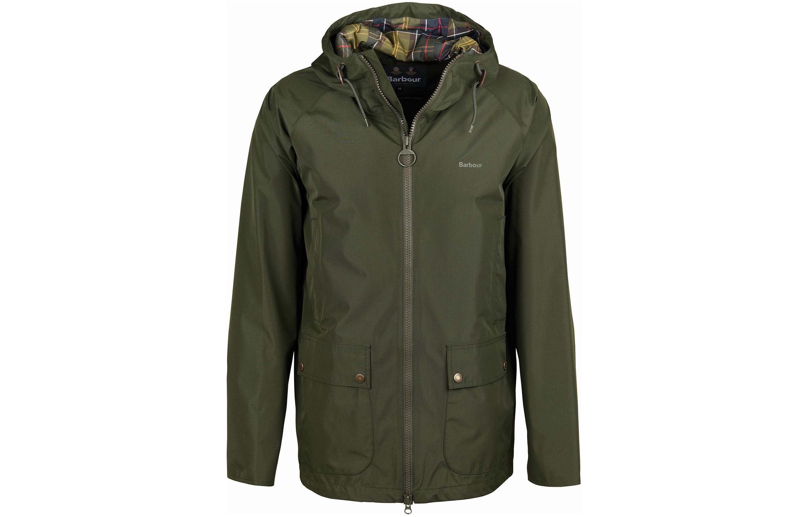 Barbour Hooded Domus Jacket Green Zip-Up Slim Fit Casual Jacket MWB1003SG71