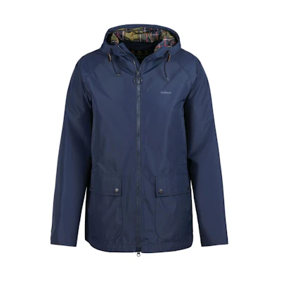 Barbour Hooded Domus Jacket Navy Blue Casual Zip-Up Hoodie MWB1003NY52