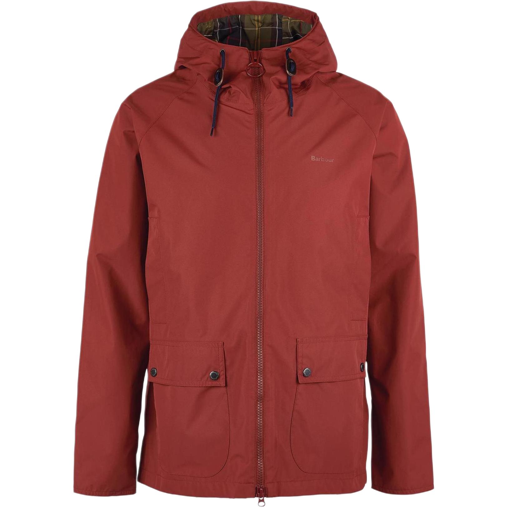 Barbour Hooded Domus Red Long-Sleeve Zip Jacket MWB1003BR71