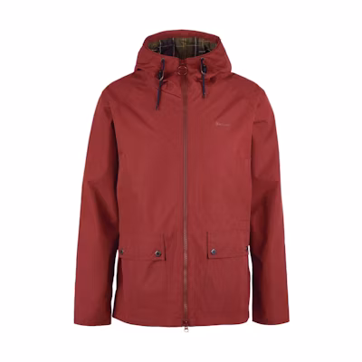 Barbour Hooded Domus Red Long-Sleeve Zip Jacket MWB1003BR71
