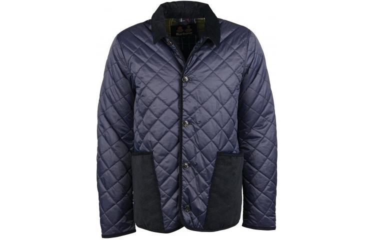 Barbour Hoxton Liddesdale Quilted Jacket Blue Cotton Coat with Pockets MQU1560NY71