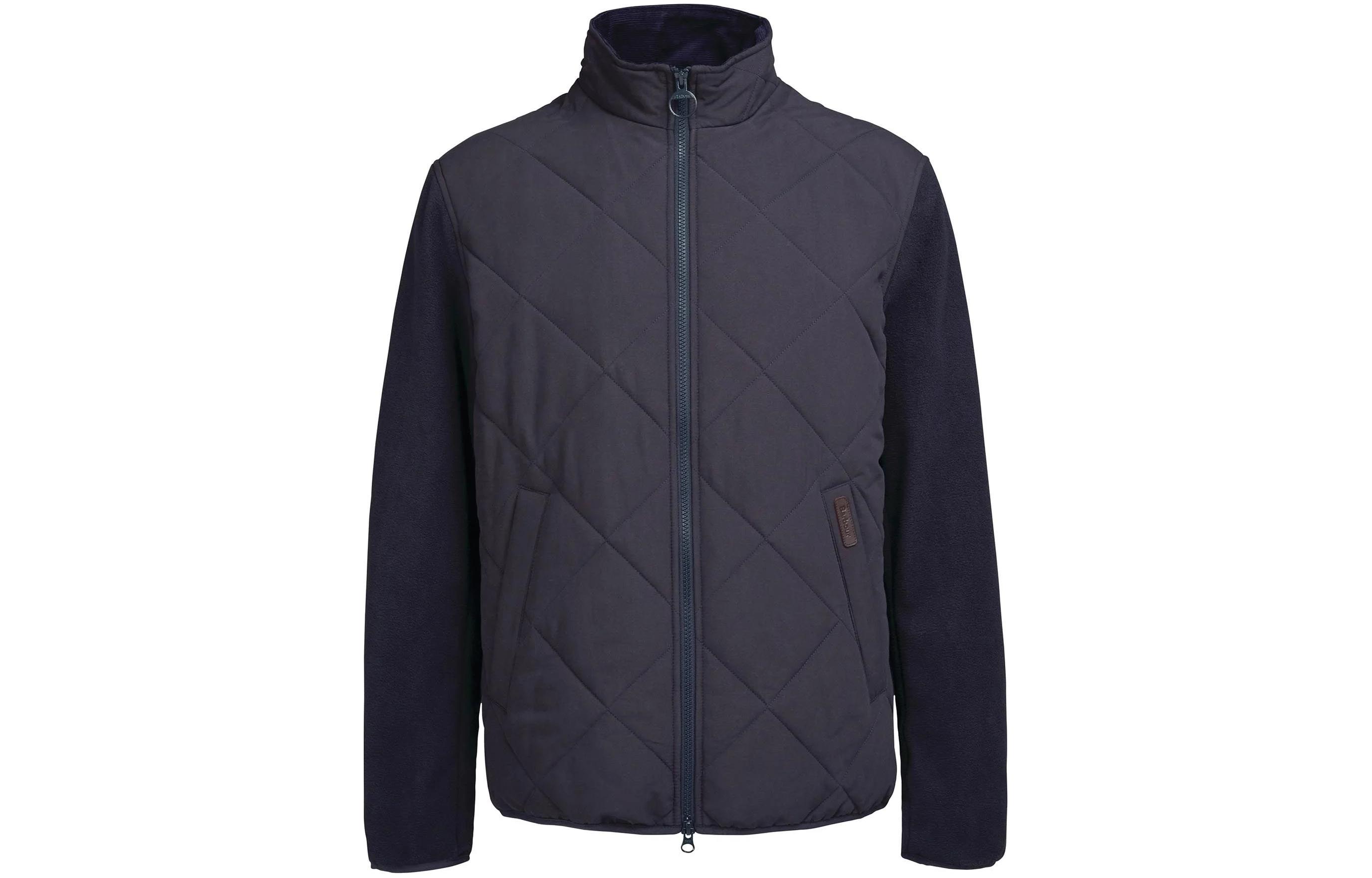 Barbour Hybrid Fleece Jacket Navy Blue Zip-Up Casual Outerwear MFL0145NY71