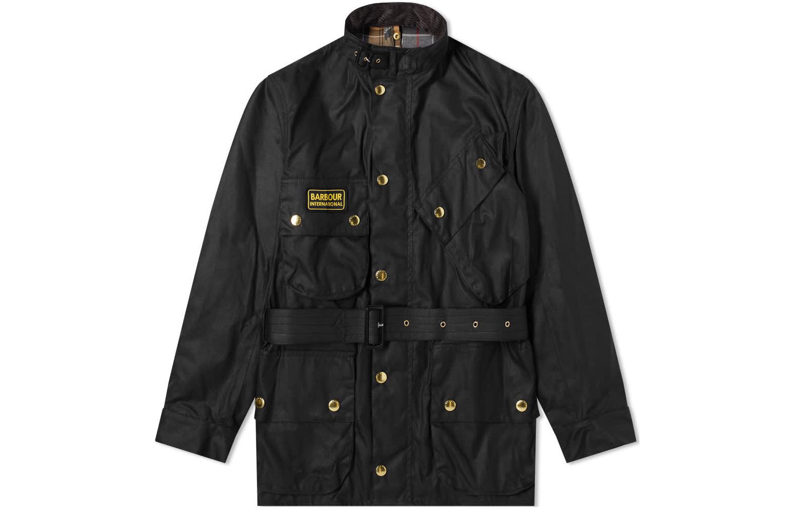 Order BARBOUR International 黑色蠟棉外套 立領設計專業騎士風格夾克。 MWX0004BK51