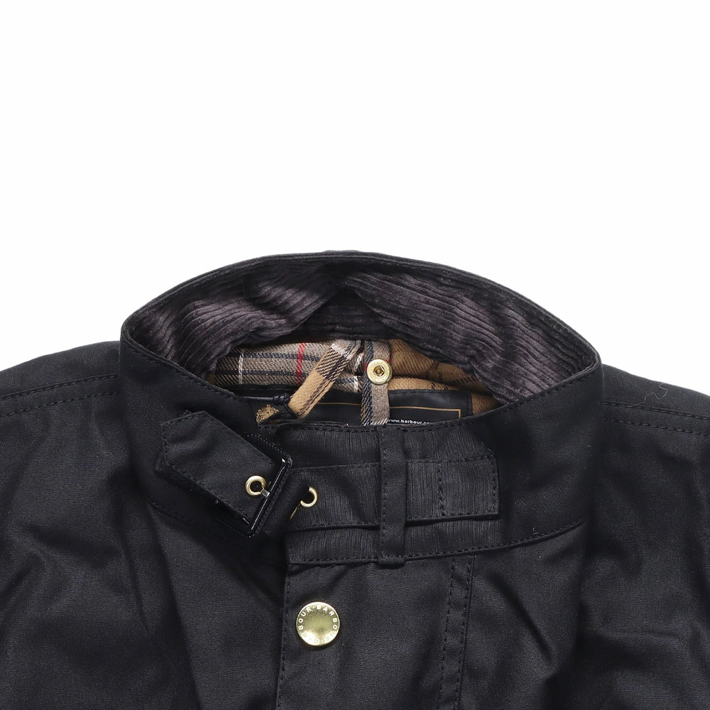 Details for BARBOUR International 黑色蠟棉外套 立領設計專業騎士風格夾克。 MWX0004BK51
