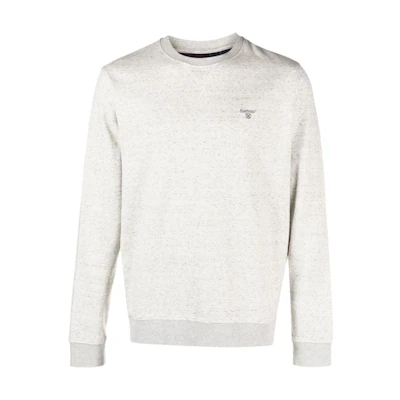 Barbour Logo Print Crewneck Long Sleeve Sweatshirt Men’s Light Grey MOL0471GY52