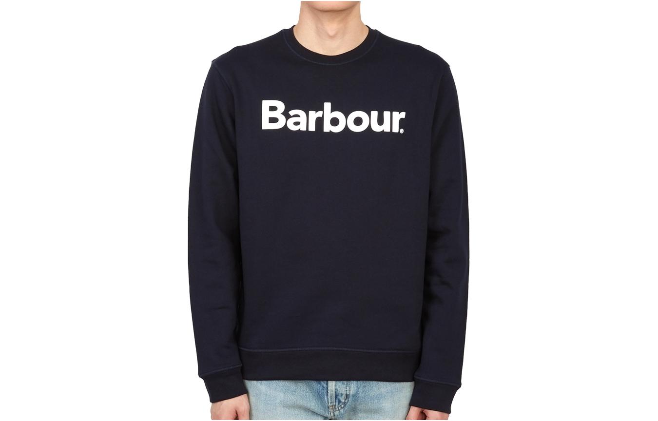 Barbour Logo Print Crewneck Sweatshirt Navy Blue () MOL0419NY91