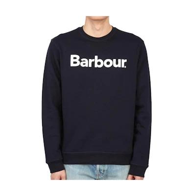 Barbour Logo Print Crewneck Sweatshirt Navy Blue () MOL0419NY91