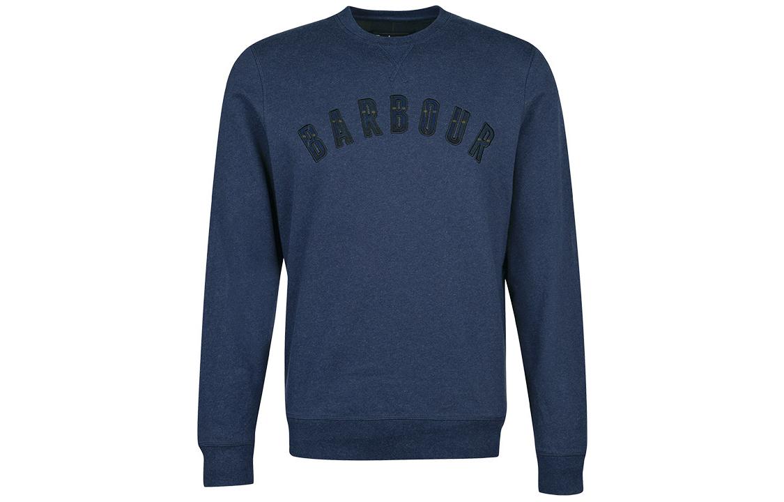 Barbour Logo Print Crewneck Sweatshirt Navy Blue MOL0410NY72