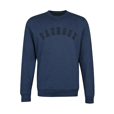 Barbour Logo Print Crewneck Sweatshirt Navy Blue MOL0410NY72