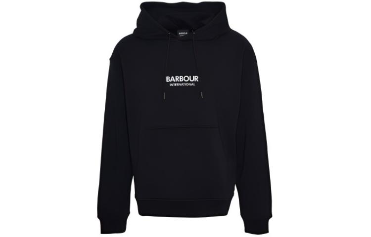 Barbour Logo Print Hoodie Black MOL0611BK31