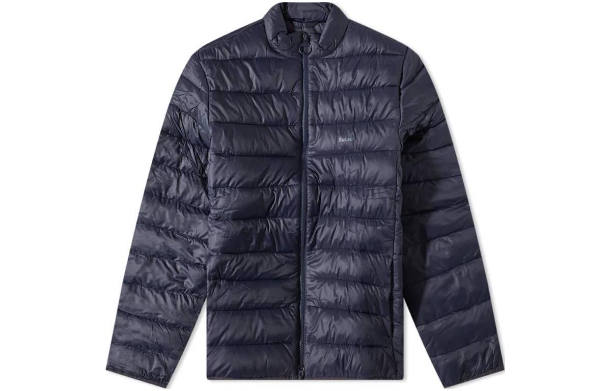 Barbour Logo Print Stand Collar Long Sleeve Cotton Jacket Navy Blue () MQU0995NY71