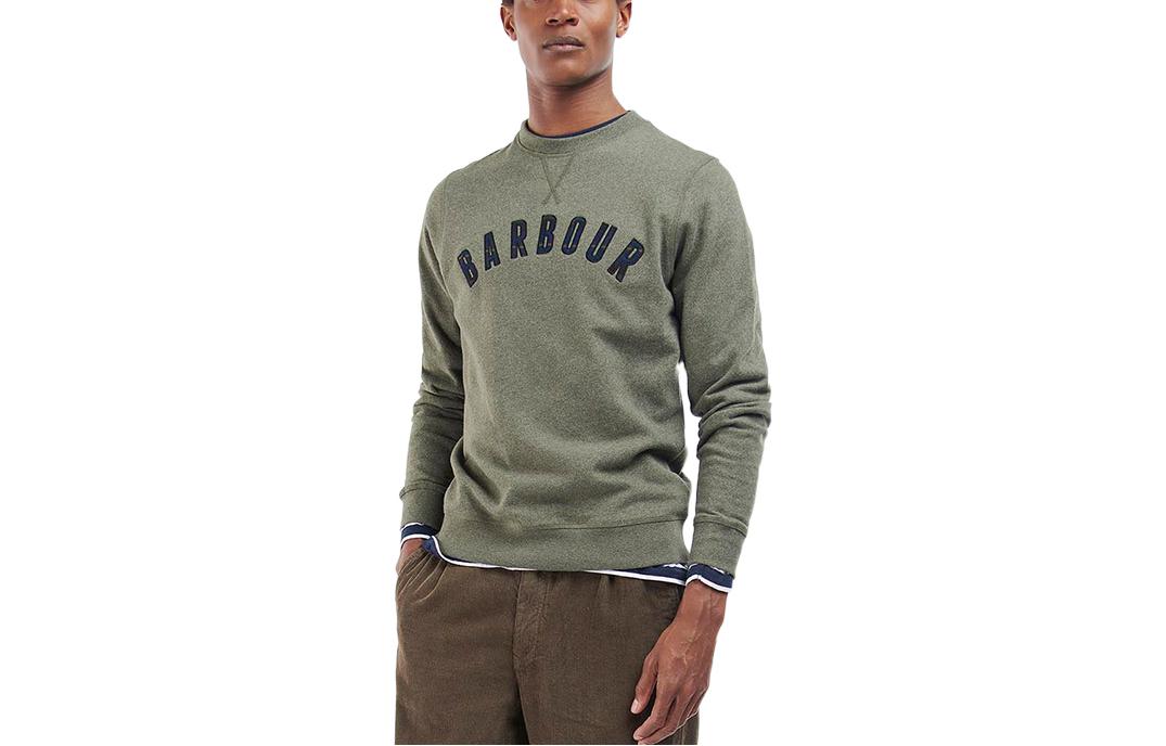 Barbour Logo Printed Plaid Sweatshirt Green MOL0410-GN