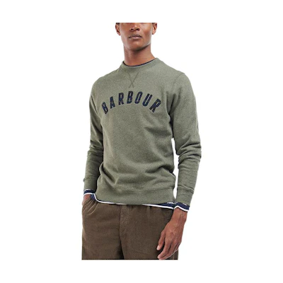 Barbour Logo Printed Plaid Sweatshirt Green MOL0410-GN