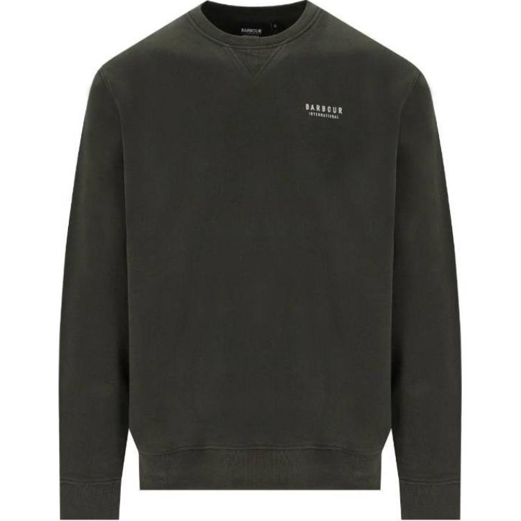 Barbour Logo Skull Crewneck Sweatshirt Green ( Long-Sleeve) MOL0547GN13