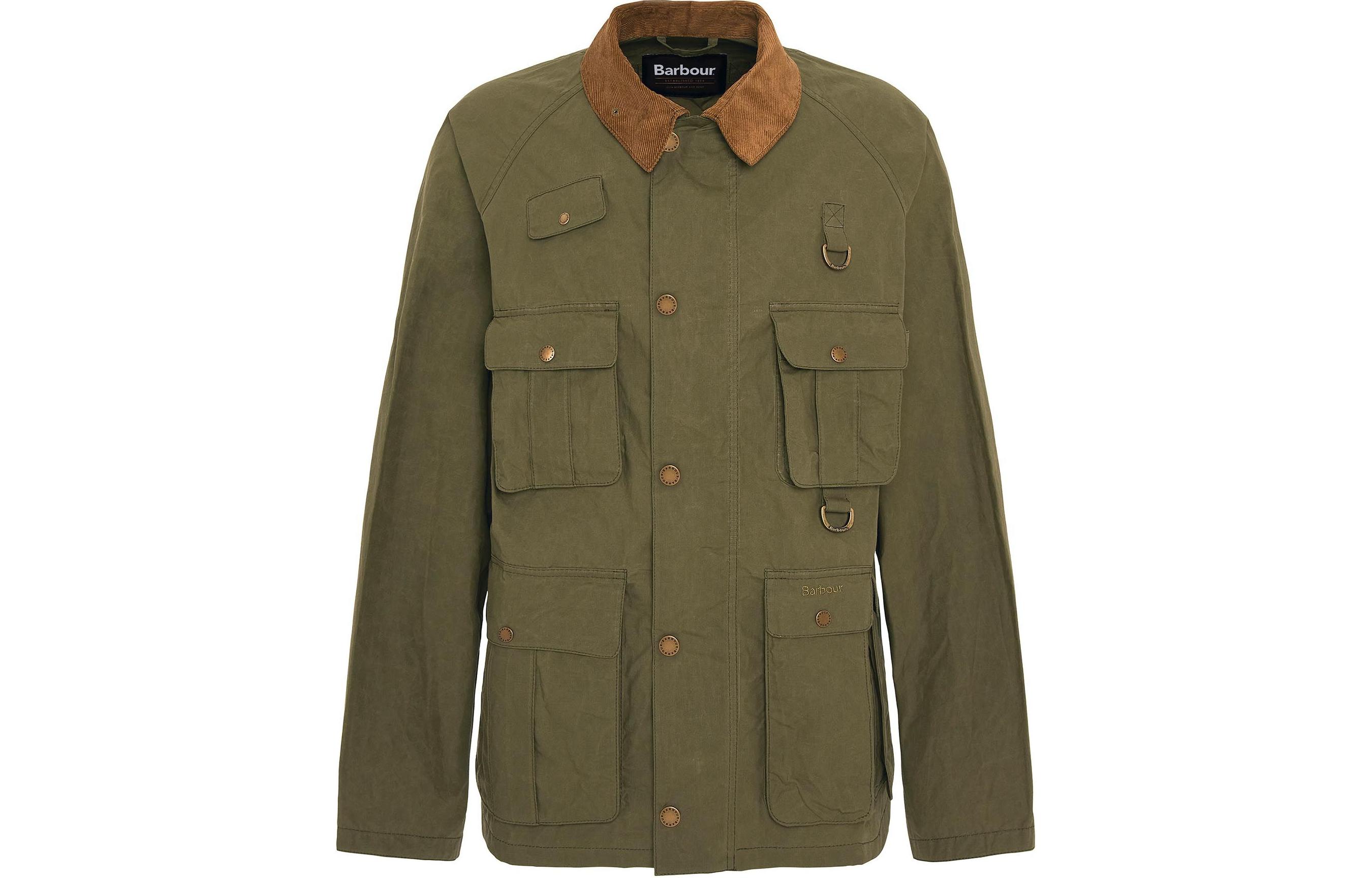 Barbour Modified Transport Casual Jacket Multi-Pocket Zip Relaxed Fit - Dark Green MCA0966GN31