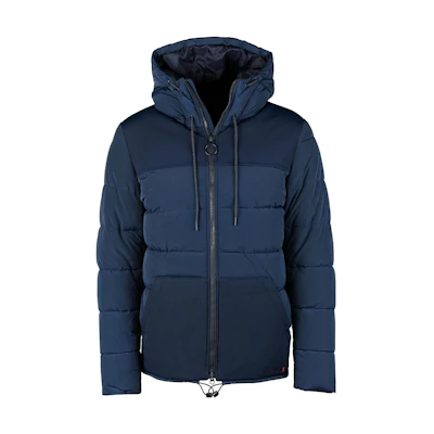 Barbour Navy Blue Colorblock Quilted Hooded Jacket MQU1491NY71